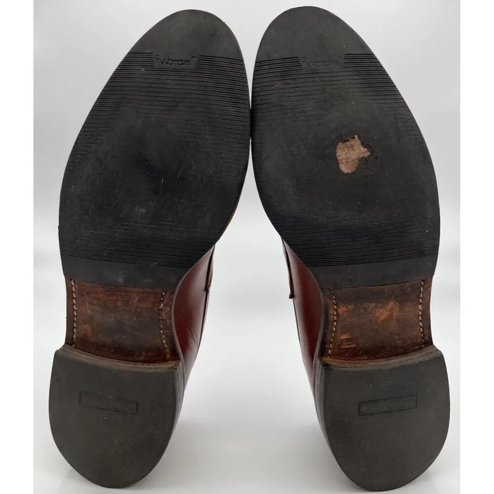 Allen Edmonds Leyland Chili Brown Leather Penny Loafer Dress Shoes Men's 10D